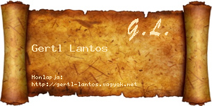 Gertl Lantos névjegykártya